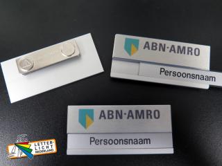 Aluminium naambadges met inschuifstrook